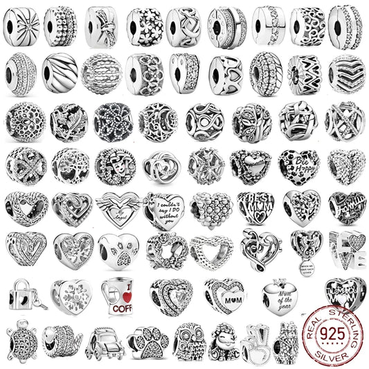 New 925 Sterling Silver Heart Circular Animal Beads