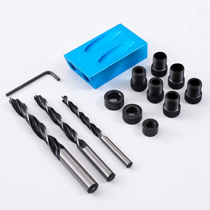 Pocket Hole Screw Jig 15 Degrees Dowel Drill Joinery Kit Carpenters Wood Woodwork Guides Joint Angle Locator Tool