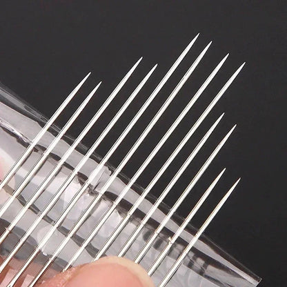 12/30Pcs Side Hole Blind Sewing Needles Stainless Steel Self Threading